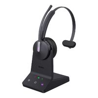 Yealink BH70 Bluetooth Wireless Mono Headset with Stand Teams USB-C A, 3mic noise cancellation up to 35h Talk time BT51 C Dongle with Type A Adapter