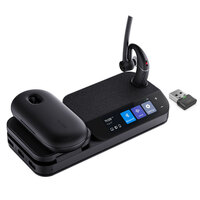 Yealink BH71 Bluetooth Wireless Mono Headset BHB710 Workstation w  3 inch Colour Touch screen  Carry Case (20hrs) Qi Wireless Charging3 Size Ear Plug