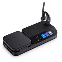 Yealink BH71 Bluetooth Wireless Mono Headset BHB710 Workstation w  3 inch Colour Touch screen Qi Wireless Charging 10H Talk Time 3 Size Ear Plugs