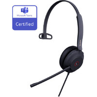 Yealink UH37 Teams Certified USB Wired Headset Mono USB-A 2.0 35mm Speaker Busylight Leather Ear Cushion