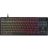 Corsair K55 CORE TKL RGB Gaming Keyboard, 1000Hz, 12KRO, rubber-dome switched, USB 2.0 wired, dedicated media WIN lock, iCUE support