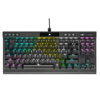 Corsair K70 RGB TKL OPX Silver RGB Mechanical Gaming Keyboard Backlit RGB LED CHERRY Keyswitches Black. Champion Edition