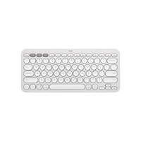 Logitech PEBBLE KEYS 2 K380S Slim minimalist Bluetooth Wireless Keyboard with customizable keys (Tonal White)