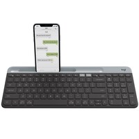 Logitech K580 Unifying Slim Easy Switch Multi-Device Wireless Keyboard - 18 months Battery Life  Mac iOS Andriod Windows Bluetooth  USB - Graphite