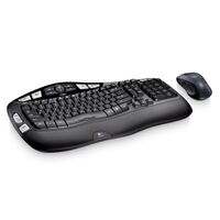 Logitech MK550 Wireless Wave Keyboard Mouse Combo Black Wave-shaped key frame Cushioned, Hand-friendly, Strong batteries