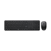 RAPOO Wireless Optical Mouse & Keyboard Black -2.4G Connection, 10M Range, Spill-Resistant, Retro Style Round Key, 1000DPI  Black