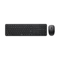 RAPOO Wireless Optical Mouse  Keyboard Black -2.4G Connection 10M Range Spill-Resistant Retro Style Round Key 1000DPI  Black
