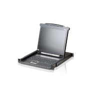 Aten Rackmount Single Rail LCD Console VGA PS 2-USB w  17 inch LCD Display 1x Custom KVM Cable Included 1280x1024 75hz Display LED Illumination
