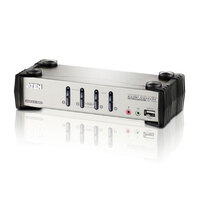 Aten Desktop KVMP Switch 4 Port Single Display VGA w  audio  OSD 4x Custom KVM Cables Included 2x USB Port Selection Via Front Panel
