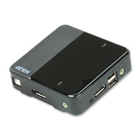 Aten Slim KVM Switch 2 Port Single Display DisplayPort w  audio Cables Included Remote Port Selector
