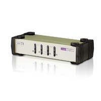 Aten Desktop KVM Switch 4 Port Single Display VGA 4x Custom KVM Cables Included Selection Via Front Panel Auto Scan Mode