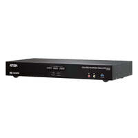 Aten Desktop KVMP Switch 2 Port Dual Display 4k HDMI w  audio Cables Included 2x USB Port Selection Via Front Panel