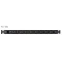 Aten 0U 16-port Basic PDU with Surge Protection, 100-240VAC, 16AMax, 50-60Hz, 16 x IEC C13, Overcurrent Protection, Aluminum material