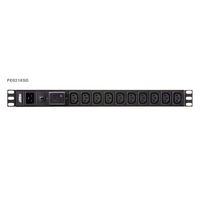 Aten 1U Basic PDU with Surge Protection, 17 x IEC C13, 1 x IEC C19, 16A Max, 100-240 VAC, 50-60 Hz, Overcurrent Protection, Alumnum material