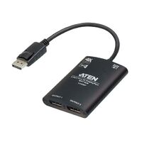 Aten VS92DP Video Splitter 2-Port True 4K resolution for dual output up to 3840x2160 30 Hz DisplayPort 1:2 HDCP 1.3 Compliant
