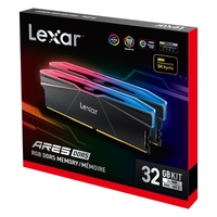 Lexar LD5U16G80C38BR-RGD ARES 2nd Gen U-DIMM DDR5 8000 32GB Kit (16GB2),CL38,  RGB Black,  dual pack