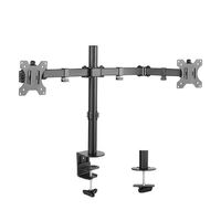 Brateck Dual Screens Economical Double Joint Articulating Steel Monitor Arm Fit Most 13-32 Monitors Up to 8kg per screen VESA 75x75 100x10
