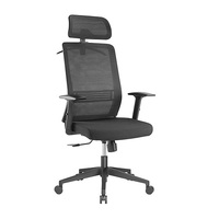 Brateck Ergonomic Mesh Office Chair with Headrest (76x71.5x112.5-119.5cm) Up to 150kg - Mesh Fabric-Black 