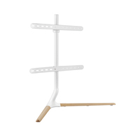 Brateck Modern Linear Tabletop TV Stand For 49 inch-70 inch TVs  -- Matte White  Beech