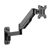 Brateck Single Screen Wall Mounted Articulating  Gas Spring Monitor Arm 17 inch-32 inchWeight Capacity (per screen) 8kg