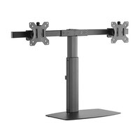 Brateck Dual Free Standing Screen Pneumatic Vertical Lift Monitor Stand Fit Most 17-27 Monitors Up to 6kg per screen VESA 75x75 100x100
