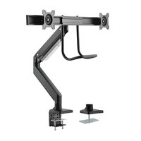 Brateck Dual Monitors Aluminum Heavy-Duty Gas Spring Monitor Arm with Handle Fit Most 17-32 Monitors Up to 8kg per screen VESA 75x75 100x100