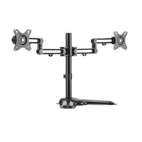 Brateck Dual Free Standing Monitor Premium Articulating Aluminum Monitor Stand Fit Most 17 inch-32 inch Monitors Up to 8kg per screen VESA 75x75 100x1