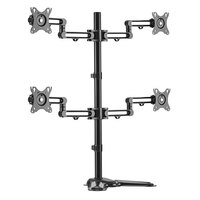 Brateck Quad Free Standing Monitor Premium Articulating Aluminum Monitor Stand Fit Most 17'-32' Monitors Up to 8kg per screen VESA 75x75/100x100(LS)