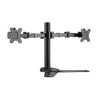 Brateck Dual Free Standing Monitors Affordable Steel Articulating Monitor Stand Fit Most 17 inch-32 inch Monitors Up to 9kg per screen VESA 75x75 100x