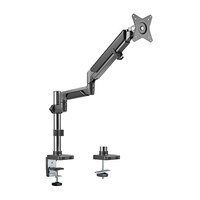 Brateck Single Monitor Pole-Mounted Epic Gas Spring Aluminum Arm Fit Most 17 inch-32 inch Monitors Up to 9kg per screen VESA 75x75 100x100 Space Grey