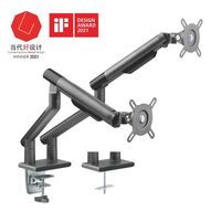 Brateck Dual Monitor Premium Slim Aluminum Spring-Assisted Monitor Arm Fix Most 17 inch-32 inch Monitor Up to 9kg per screen VESA 75x75 100x100 (Space