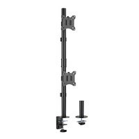 Brateck Vertical Pole Mount Dual-Screen Monitor Mount Fit Most 17 inch-32 inch Monitors Up to 9kg per screen VESA 75x75 100x100