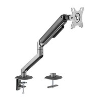 Brateck Single Monitor Economical Spring-Assisted Monitor Arm Fit Most 17 inch-32 inch Monitors Up to 9kg per screen VESA 75x75 100x100  Space Grey