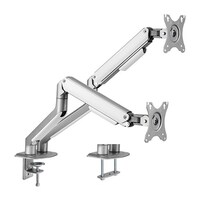 Brateck Dual Monitor Economical Spring-Assisted Monitor Arm Fit Most 17 inch-32 inch Monitors Up to 9kg per screen VESA 75x75 100x100 Matte Grey