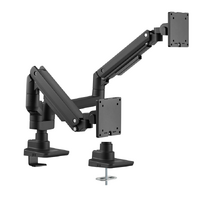 Brateck Fabulous Pole-Mounted Gas Spring Dual Monitor Arm Fit Most 17 ft-35 ft Monitors, Up to 20kg per screen VESA 75x75 100x100 Fine Texture Black （
