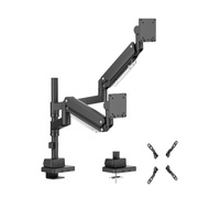 Brateck LDT80-C024P Matte Black Super Heavy-Duty Pole-Mounted Gas Spring Dual Monitor Arm For most 24 ft-57 ft Monitors (LS)