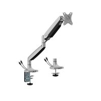 BrateckLDT82-C012UCE SINGLE SCREEN HEAVY-DUTY MECHANICAL SPRING MONITOR ARM WITH USB PORTS For most 17 inch~45 inch Monitors Matte Silver(New)