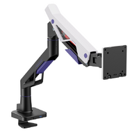 Brateck LDT95-C012UC Atlas Neo Gaming Monitor Arm with USB-A  USB-C Ports For most 24 ft~57 ft Monitors, Fit Curved Monitor, Matte Black  White (new)
