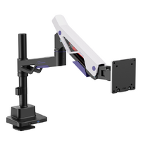 Brateck LDT95-C012UCP Atlas Neo Gaming Pole-Mounted Monitor Arm with USB-A  USB-C Ports For most 24 ft~57 ft Monitors, Matte Black  White (new)