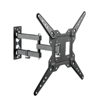 Brateck LPA68-443 Economical Full-Motion TV Wall Mount, Fit Screen Size: 23 ft-55 ft Up to 30 KG, Fine Texture Black,382x430x430mm (new)