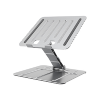 Brateck Foldable Stepless Adjustable Laptop Riser For 10 ft-17.3 ft laptops  tablets (Silver)