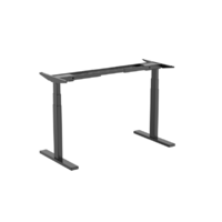 Brateck High performance 3-Stage Dual Motor Sit-Stand Desk 1000~1500x600x620~1280mm (Black FRAME ONLY); Requires TP15075 for the Board
