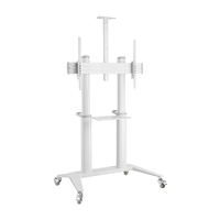 Brateck Ultra-Modern Large Screen Aluminum TV Cart  Fit 70 inch-120 inch Up to 140kg- White