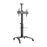 Brateck Ultra-Modern Aluminum TV Cart (Landscape Portrait Orientation)  Fit 37 inch-70 inch Up to 70Kg - Black