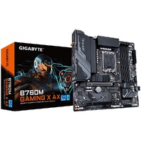 Gigabyte B760M Gaming X AX Intel LGA 1700 m-ATX Motherboard 4x DDR5 ~128GB 1x PCI-E x16 1x PCI-E x1 2x M.2 4x SATA 3x USB 3.2 5x USB 2.0 1 HD
