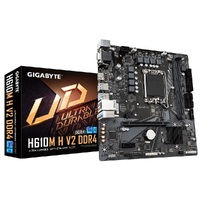 Gigabyte H610M H V2 DDR4 1.0 LGA 1700 mATX Motherboard 2x DDR4 ~64GB 1x PCI-E x16 1x PCI-E x1 1x M.2 4x SATA 2x USB 3.2 4x USB 2.0