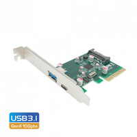 Simplecom EC312 PCI-E 2.0 x4 to 2 Port USB 3.1 Gen II 10Gpbs Type-C and Type-A Card