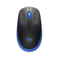 Logitech M190 Full-Size Wireless Mouse - BLUE from up to 10 meters away 1000 dpi  ONE AA- 18 months of worry-free usage