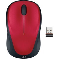 Logitech M235 Wireless Mouse Red Contoured design Glossy Comfort Grip Advanced Optical Tracking 1-year battery life