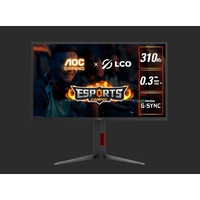 AOC 24.5 ft Fast IPS,1920  1080 FHD, 310Hz, 0.3ms, HDR400, HAS Stand, G-sync Compatible Gaming Monitor